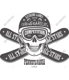  Extreme games Snowboarding Skull