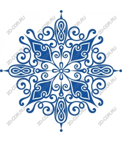  Elegant decorative blue floral pattern