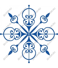  Elegant blue flower ornament