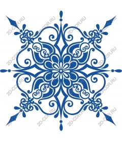  Blue floral ornamented