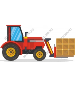  Bright red tractor