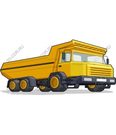 Yellow dump truck