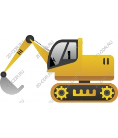  Bright yellow excavator