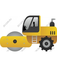 Yellow construction roller