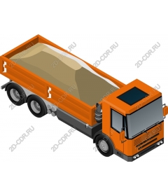 Orange dump truck
