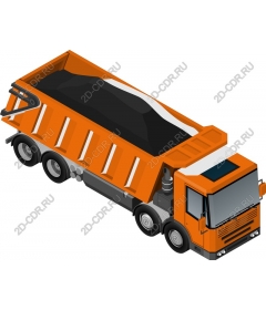 Orange dump truck