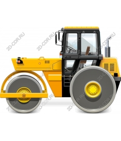 Yellow road roller