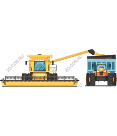 The modern combine harvester and grain