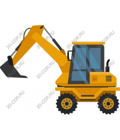 Yellow excavator