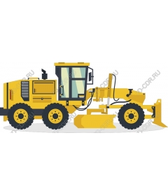 Yellow road grader