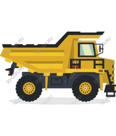 Yellow dump truck