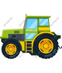  Bright green farm tractor