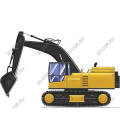  Bright yellow excavator