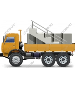  Construction truck with concrete stairs