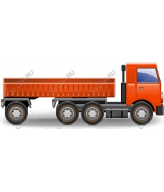 Orange dump truck