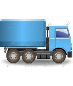  Bright blue delivery truck