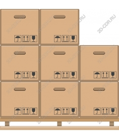  Folded cardboard boxes
