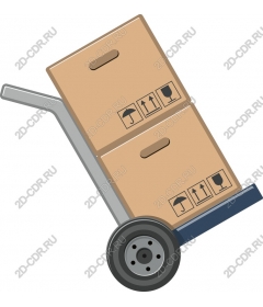  Hand truck with cardboard boxes