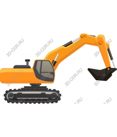  Bright orange excavator
