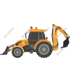 Yellow excavator construction