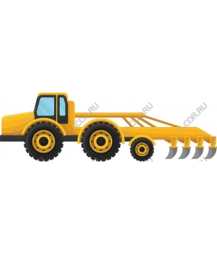 Dynamic yellow tractor