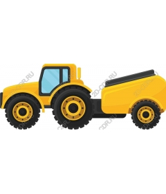 Yellow construction tractor