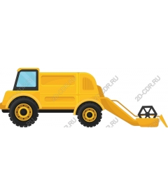 Yellow earth-moving machine