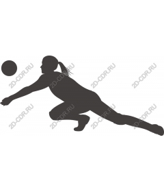 Dynamic female athlete diving