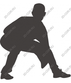  A hunched figure