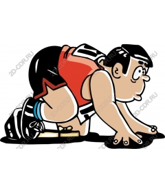  Cartoon athlete ready to race