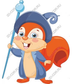  Bizarre cartoon squirrel with a magic stick
