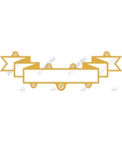 Golden decorative sticker with banners
