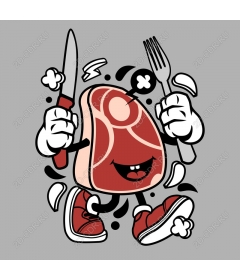 Fun character steak