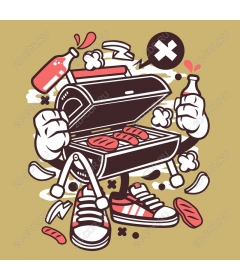 Fun character on the grill