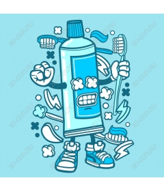 Playful cartoon about a tube of toothpaste