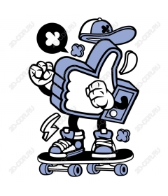  Skateboarder, thumb up