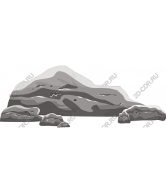Monochrome drawing of mountain landscape