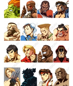 The set of characters of the cult fighting game