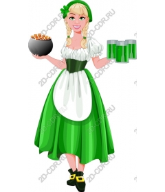 St. Patrick's day, cheerful woman