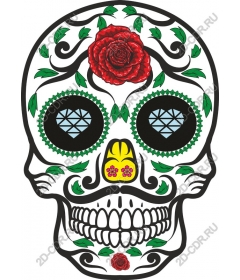 Яркий декоративный череп Dia de los Muertos