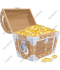  Treasure chest with gold coins