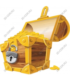 Treasure chest with gold coins