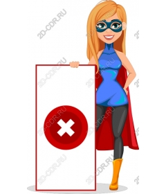 Dynamic superhero with custom sign