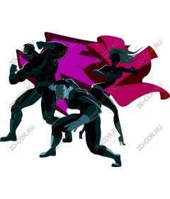  A trio of superheroes-defenders