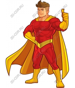  Superhero hero with thumb up