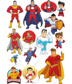 Set of superheroes - 13 dynamic figures