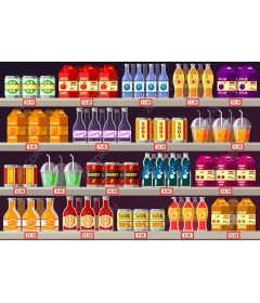  Colored shelf for drinks