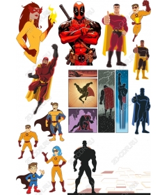 Set of superhero — collection of cliparts