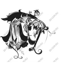  Elegant black and white floral pattern
