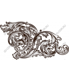  Elegant floral ornament in Baroque style
